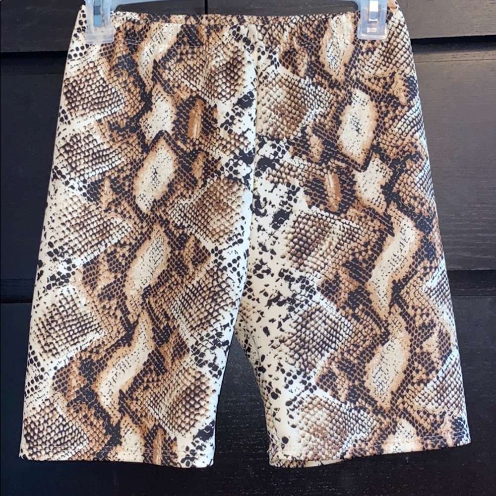 Snakeskin Biker Shorts